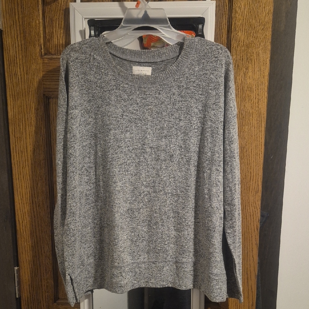 Lucky Brand Womens Heather Gray Crewneck Sweater
